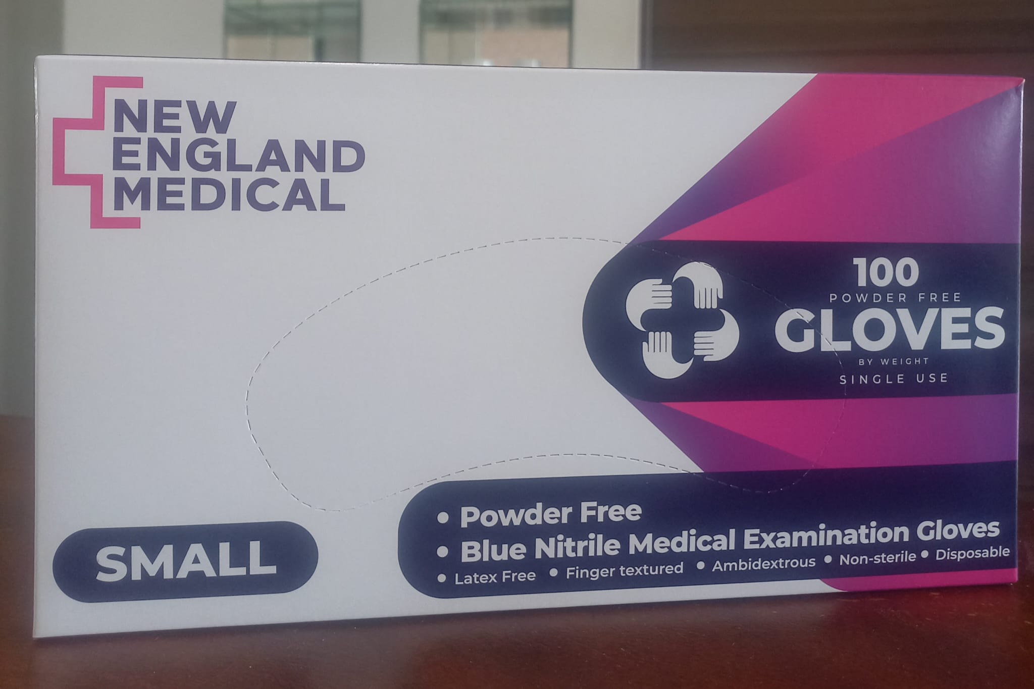 New England Medical (Powder-free) Blue Nitrile Gloves